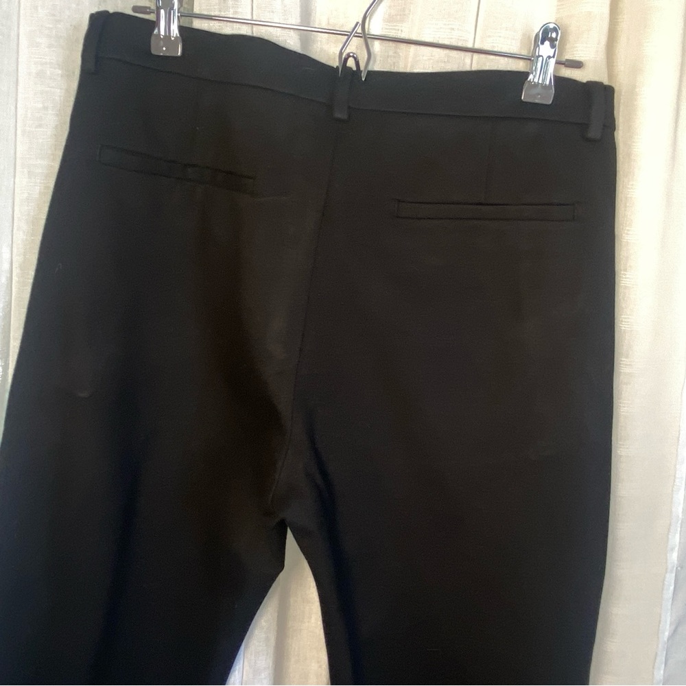 COS Women 32 Regular Black Tapered Pants Rayon Blend Flat Front Zip High Rise - Picture 6 of 11